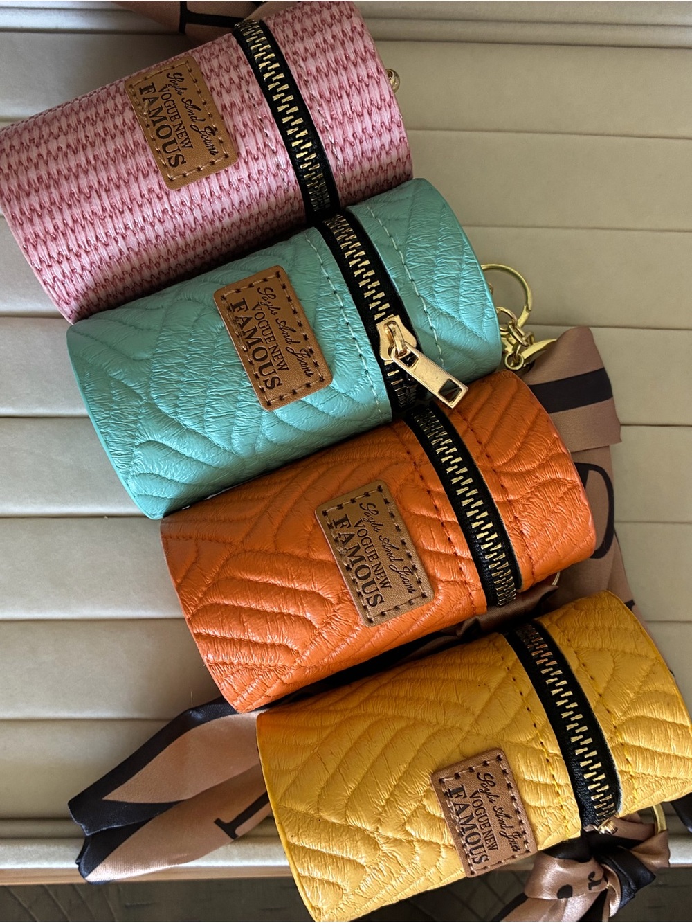 Unbranded - monogram style bag charm Pink, Aqua, Orange, Yellow and more!